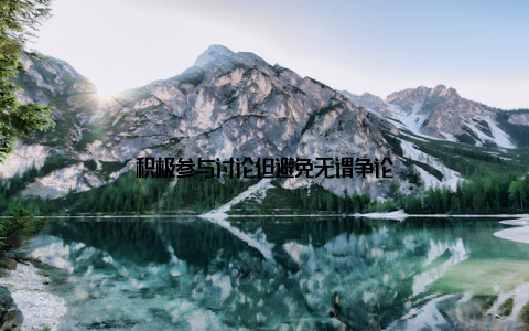 积极参与讨论但避免无谓争论