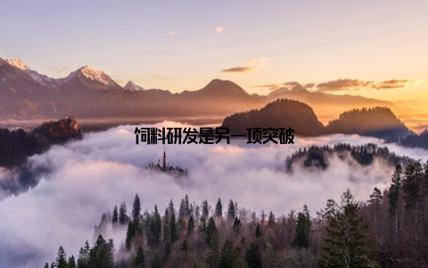 饲料研发是另一项突破