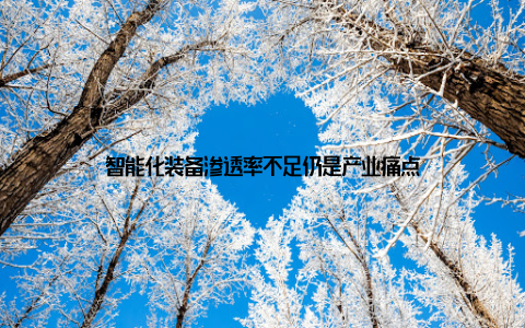 智能化装备渗透率不足仍是产业痛点