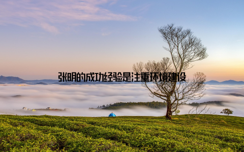 张明的成功经验是注重环境建设