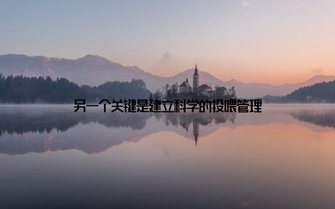 另一个关键是建立科学的投喂管理