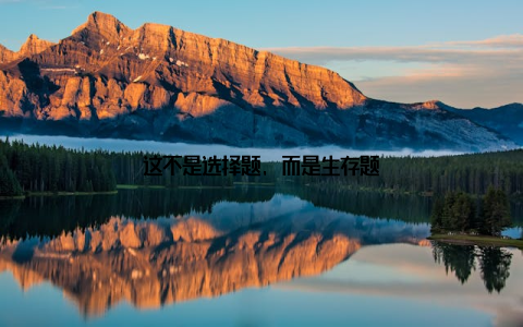 这不是选择题, 而是生存题