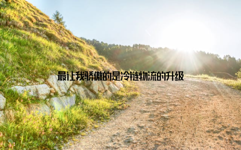 最让我骄傲的是冷链物流的升级