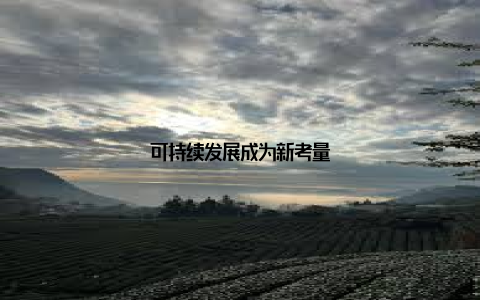 可持续发展成为新考量