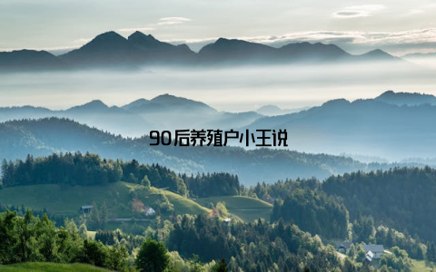 90后养殖户小王说